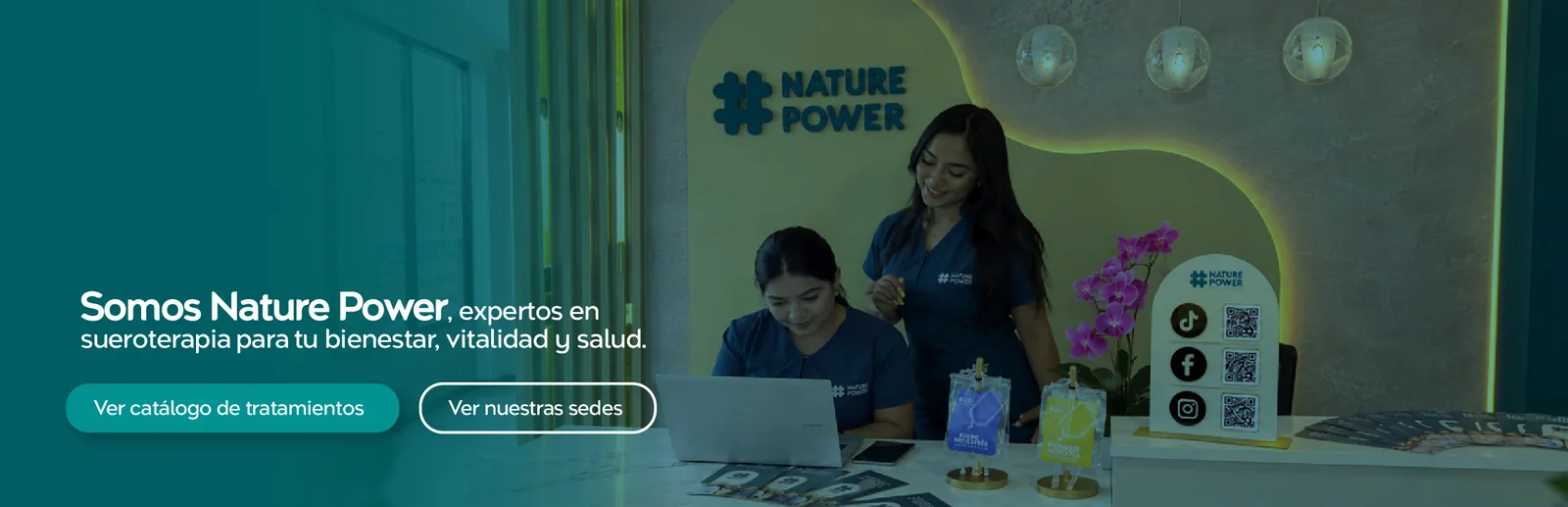Recepción de Nature Power. Somos Nature Power, expertos en sueroterapia para tu bienestar, vitalidad y salud.